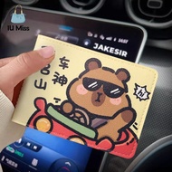IU MISS Pu Leather Capybara Card Holder Driving License Leather Case Printing Bank Card Bag Cute Money Clip Driving License Protective Cover Girls