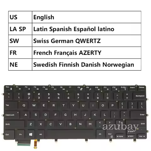US LA Spanish Swiss French Nordic ND Keyboard For Dell Precision 5510 m5510 5520 5530 5540 0GY76P 0Y