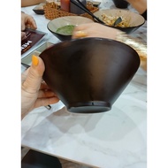 2-layer rough white-brown melamine plastic bowl for selling vermicelli and pho, large size TO 67N - 