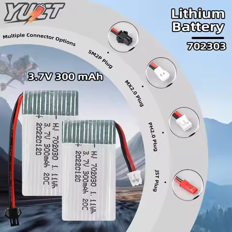 YUCT 3.7V Lithium Battery 300mAh high-rate 20C 702030 MX20 JST SM2P PH20 With Plug model aircraft dr