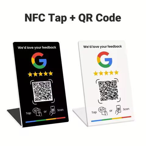 Programmable NFC Google Review Stand 13.56MHz Bending Card Holder with Brand Bracket Table Display f