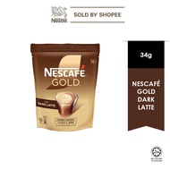 Nescafe Gold Dark Latte, Instant Coffee Mix Sticks, 12 Sachets 34g