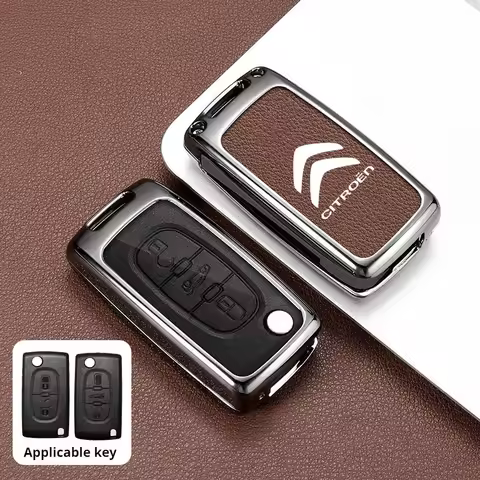 Leather Car Key Holder Car Keychain Bag Organizer Car Key Case For Citroen C1 C2 C3 C4 C5 C6 C8 C4L 