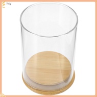 Candlestick Windproof Holder Christmas Supplies Transparent Glass Cylinder Lighting Wall Sconces Can