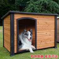 HY/🥭New Solid Wood Anti-Corrosion Outdoor Golden Retriever Labrador Teddy Dog House Pet Dog House Dog Cage Villa Waterpr
