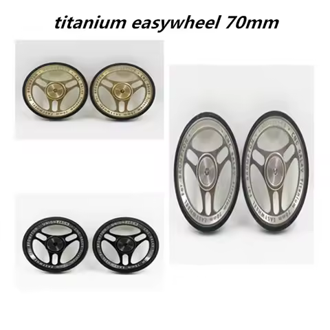 1pair titanium easywheel 70mm Ultra-light anodized push wheel for brompton titanium wheel for birdy 