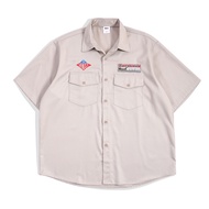 KEMEJA Mnst Workshirt | Short Shirt | Cream Cream | Hikari Hikari Hikari