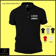 Baju logo UMNO Sulam Polo Classic T Shirt Embroidery FOR MEN & WOMRN Uniform staff 100% COTTON
