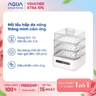 AQUA ES101 15L multi-function steamer hot pot, 3-layer pot, touch control, 120-minute timer, 6 modes