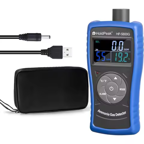 Ammonia Gas Detector HP-5800G,0~100 PPM NH3 Monitor, Particle Detector Professional Meter with Tempe