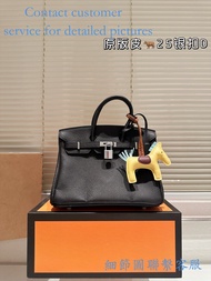 [YuYu Ready Stock] Size 25cm Gift Box Fashion First Layer Togo Leather Handbag Lychee Pattern Handba
