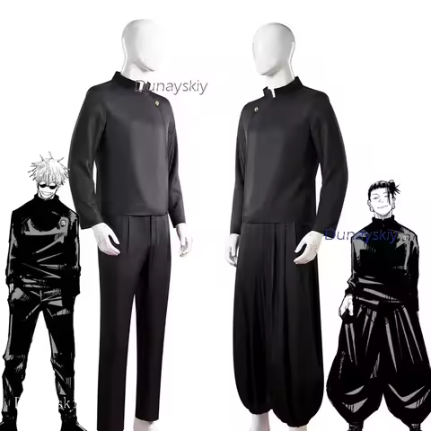 Anime Movie Satoru JJK Execution Gojo Cosplay Suguru Costume Geto Suit Uniforms Black Pants Top Hall