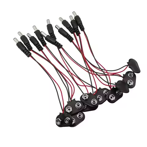 5/10Pcs 9V Battery Clips Black Red Wires Cable Connection Connector Soft/Hard Shell Buckle 9 Volt Ba