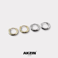 {AKZIN} Diamond Earrings Irregular Titanium Steel Medical Matching Men Women Style Gold Silver