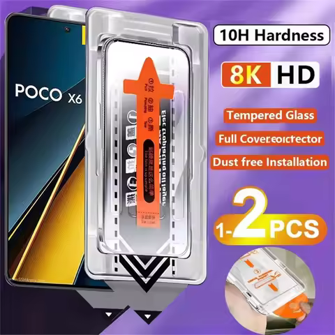 1-2PCs 8K Dust Free Installation Screen Protector for Xiaomi Poco X7 X6 Pro 5G X3 NFC C65 M7 M6 F7 F
