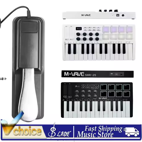 M-VAVE 25-Key MIDI Control Keyboard Mini USB Keyboard MIDI Controller with 25 Velocity Sensitive Key