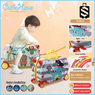 Cutiehaus 17Inch Large Capacity Kids Rideable Cartoon Suitcase Silent Universal Wheel Draggable Lugg