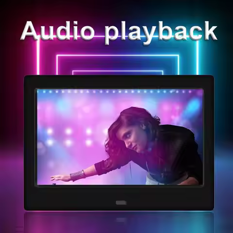 7inch HD LED Digital Photo Frame MP3 MP4 Movie Player Support USB/MMC/SD/MS Card 800*480 Alarm Clock