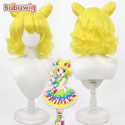 Bubuwig Synthetic Hair Minami Mirei Cosplay Wigs With Buns Pretty Rhythm Minami Mirei 30cm Short Wav