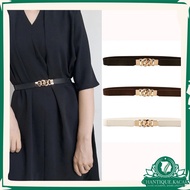 CK Korean Style Elegant Leather Buckle Waist Belt Gold Slim Fashion Woman Accessory Tali Pinggang Ku