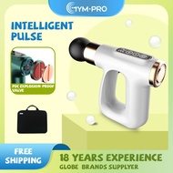 GYMPRO Massage Gun เนื้อเยื่อลึกเครื่องนวดตัวด้วยความร้อนและเทคนิคการเต้นของชีพจรเครื่องนวดกล้ามเนื้อแบบเคาะสำหรับนักกีฬาเครื่องนวดมือถื