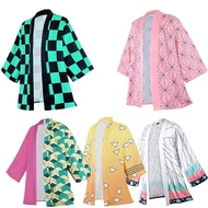 เสื้อคอสเพลย์อนิเมะผู้ใหญ่ใช้ได้ทั้งชายและหญิงและเสื้อคอสเพลย์เด็กชายหญิง Kimetsu No Yaiba Kamado Nezuko เสื้อโค้ทแฟชั่นฮาโอริพิมพ์ลาย3D กิโมโนญี่ปุ่น