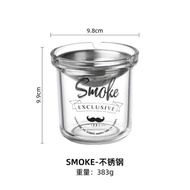 Ashtray Dust-Proof Non-Smoking Office Fashion Home Bedroom Car Glass Stainless Steel Closed Funnel with Lid