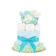 ของขวัญเยี่ยมคลอด เซตผ้าอ้อมสาลูใยไผ่ Diaper Cake ผูกโบว์ เขียนการ์ดฟรี - Nappi Baby