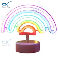 2024NEW!!Rainbow Table Lamp With Holder Base LED Table Decoration For Children's Day, Mother's Day, Christmas, Valentine's Day, Birthday Parties Rainbow Desktop Lamp Gift