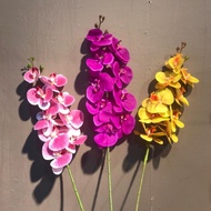9 FLOWER ORCHID LATEX 3D PRINTED HAND BOUQUET PLASTIC FLOWER | BUNGA HIASAN ORKID 3D BUNGA PLASTIK G