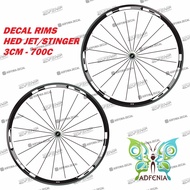 Decal Sticker HED STINGER Width 2cm Sticker HED Decal Rims Rims Roadbike Fixedgear 700c