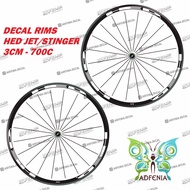 Hed STINGER Sticker Decal 2 cm wide HED Sticker Decal Rims Roadbike Rim Fixedgear 700c