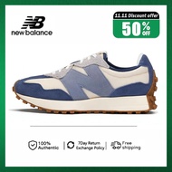 100% Original New Balance NB 327 RD Sneakers for men and women NB327 Running Shoes Grayish blue