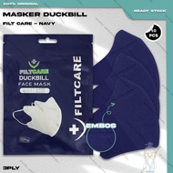 Masker Duckbill ALKINDO Warna KEMENKES Medis Surgical Mask 1Box 50Pcs - DBFILT NAVY