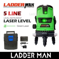 LADDERMAN LDM-5-GREEN 5 Lines 6 Point Adjustable Laser Level 360° Rotary Indoor Outdoor Self Levelli
