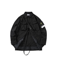 Stone Island Stone Island Functional Style Multi-pocket Tooling Lapel Casual Jacket Men Women Loose 