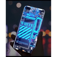 New led Voice Control Flash iphone15 Call Light Glass Phone Case Smart Applicable Cartoon Protective