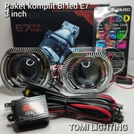 biled Vahid E7-H4| LED projector|purple lens 3 inch sepasang komplit