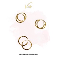 VINDYMY 916/22K SUBANG BULAT EMAS 916 / 916 GOLD LOOP EARRING