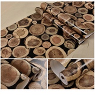 8m to/ 9m x 45cm stacked wooden wall paper