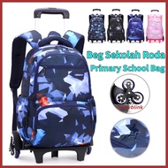 Wheeled School Bag Beg Sekolah Roda with 2/6Wheels Climbing Stairs primary kids school bag 17 inch t