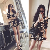 new korean style women s clothing jumpsuit loose thin scent chiffon short-sleeved jumpsuit