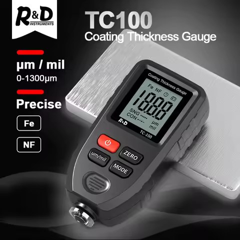 R&D TC100 Coating Thickness Gauge 0.1micron/0-1300 Car Paint Film Thickness Tester Measuring FE/NFE 