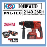PNL-TEC 21V 2140-26RH CORDLESS ROTARY HAMMER 3 MODE 26MM (BRUSHLESS) + 4.0AH BATTERY PACK X2 + FAST 