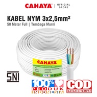 CAHAYA - Kabel Listrik NYM 3 x 2,5mm 50 Meter Full / Kabel Tembaga Murni PVC SNI