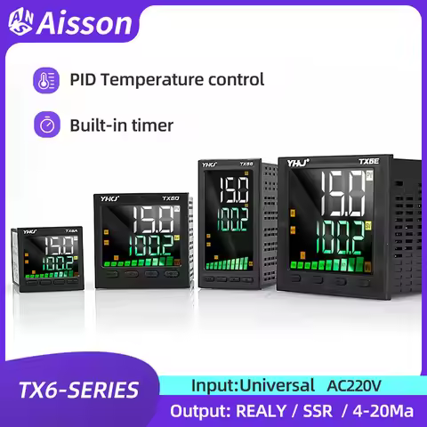 TX6 Temperature Controller with Timer PID Programmable Digital Thermostat, Relay/SSR//4-20mA Output，