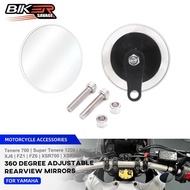 For Yamaha FZ1 XSR700 360 Degree Adjustable Rearview Mirrors n/GT Tenere 700 FZ6 FZ8 XJ6 Blind Spot 