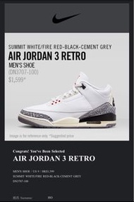 放Air Jordan 3 白水泥 us9 us 10.5x 3