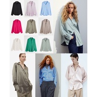 HM V-neck Silk Satin Shirt Blouse Branded Fashion/ /