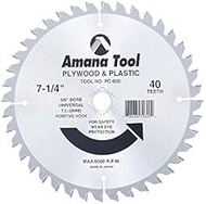 Amana Tool - PC-620 Carbide Tipped Plywood & Plastic 7-1/4" Dia x 40T Tcg, 5/8 - Unive